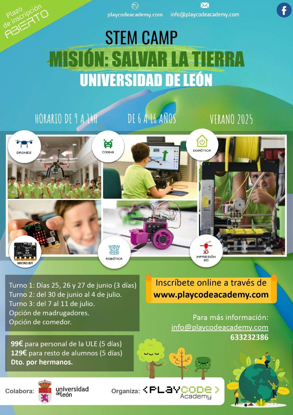 Cartel del Campus de Play Code en la Universidad de León Cartel del Campus de Play Code en la Universidad de León