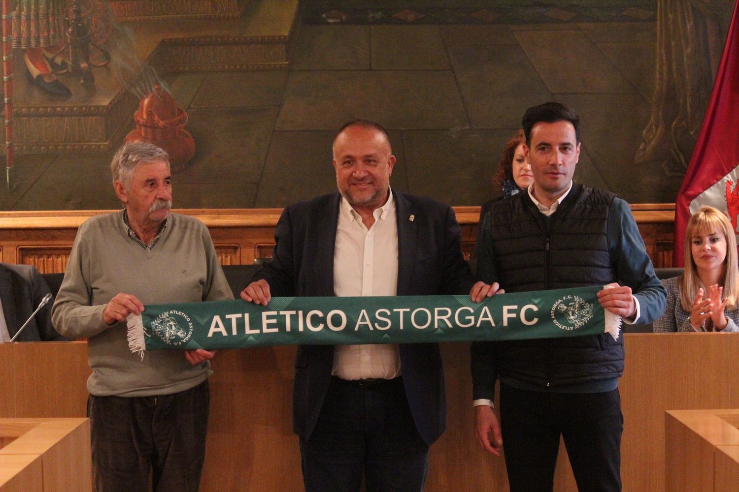 Recibimiento al Atlético Astorga en la Diputación de León