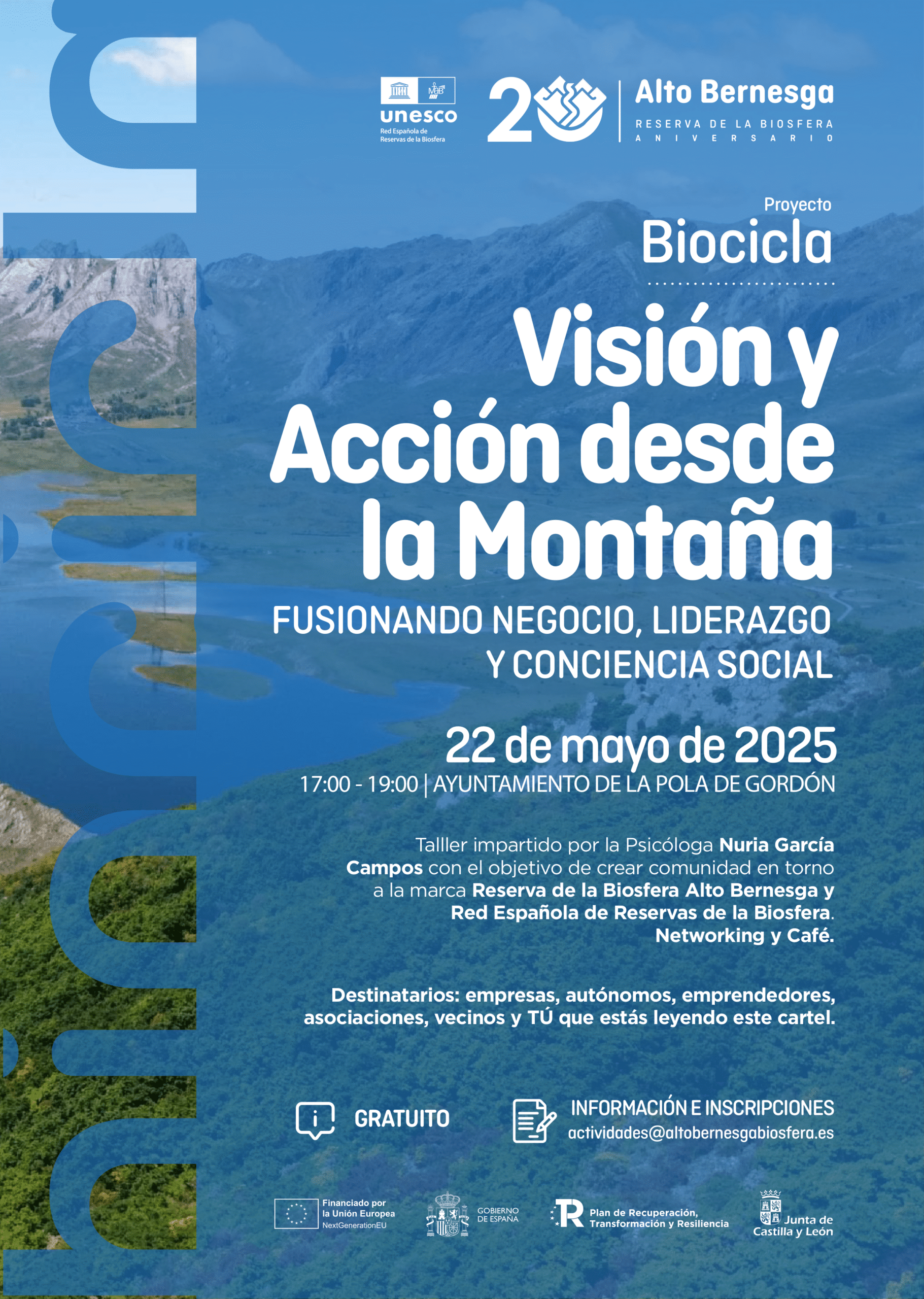 Cartel de la jornada 'Visión y acción desde la montaña'