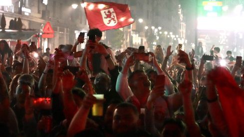 Celebración de la Cultural y Deportiva Leonesa en la plaza de Guzmán el Bueno | Campillo / ICAL