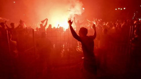 Celebración de la Cultural y Deportiva Leonesa en la plaza de Guzmán el Bueno | Campillo / ICAL