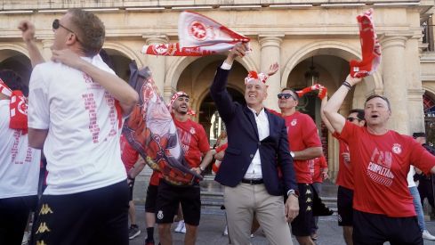 Recibimiento a la Cultural y Deportiva Leonesa en el Ayuntamiento de León | Campillo / ICAL