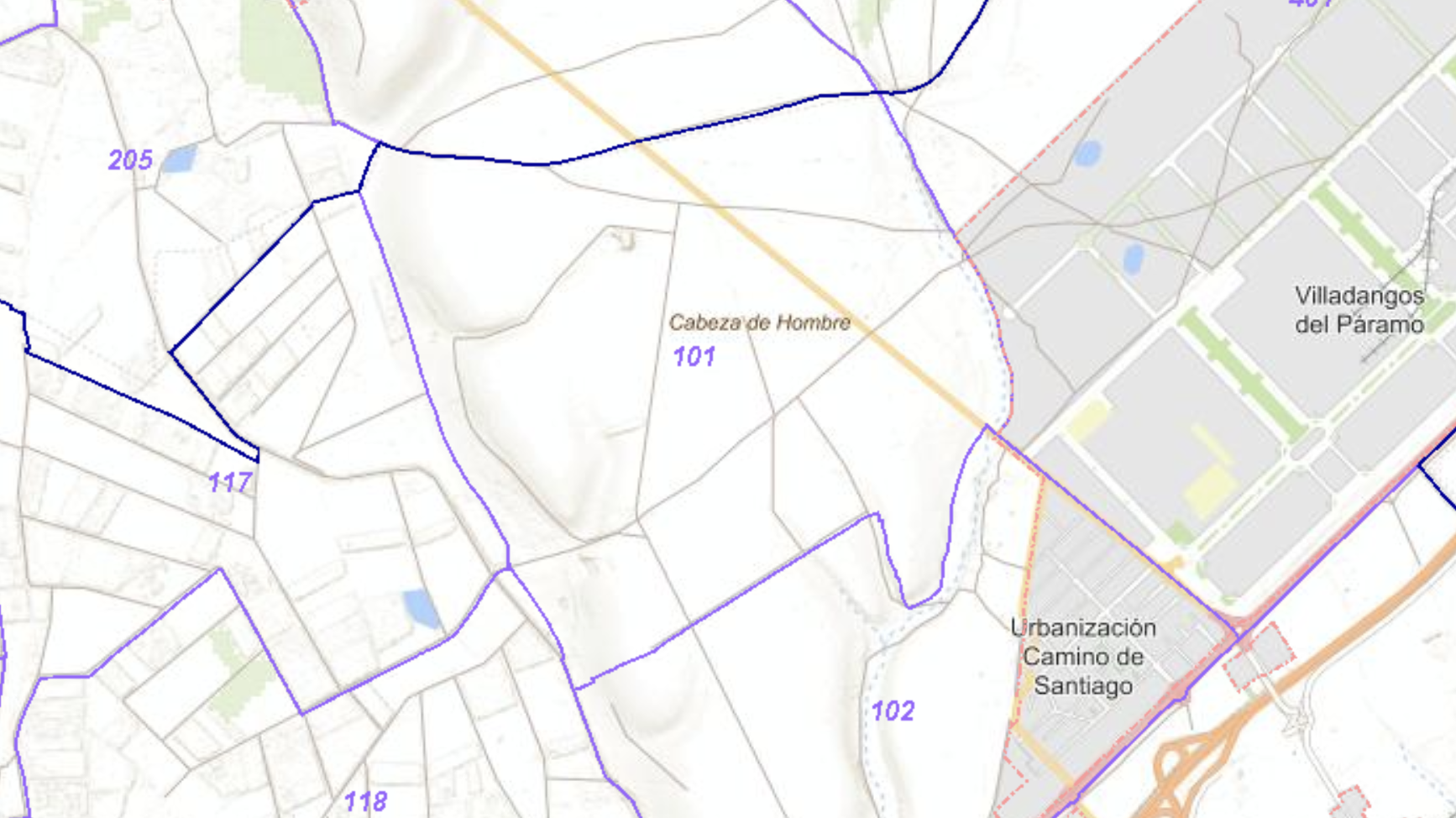 Polígono 101 de la localidad leonesa de Villadangos del Páramo | Catastro