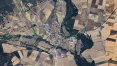 Vista aérea de Almanza | Google Earth Vista aérea de Almanza | Google Earth