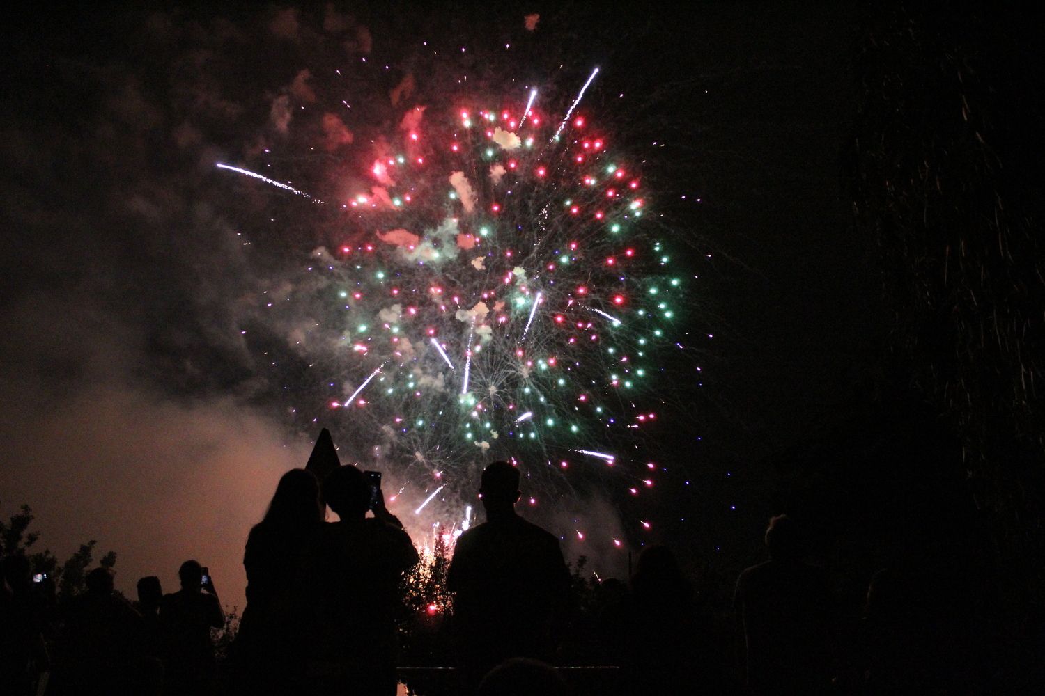 Fuegos artificiales y la hoguera le ponen luz a la noche de San Juan en León | José Martín