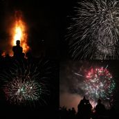 Fuegos artificiales y la hoguera le ponen luz a la noche de San Juan en León | José Martín