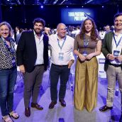 (I a D) Isabel Blanco, Fernando López Miras, Miguel Tellado, Ester Muñoz y Alfonso Fernández Mañueco en el 21 Congreso Nacional del Partido Popular | Juan Lázaro / ICAL