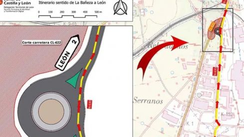 Abierta al tráfico la nueva glorieta en la intersección de la carretera CL-622 con la N-630 en Ribaseca (León)