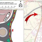 Abierta al tráfico la nueva glorieta en la intersección de la carretera CL-622 con la N-630 en Ribaseca (León)