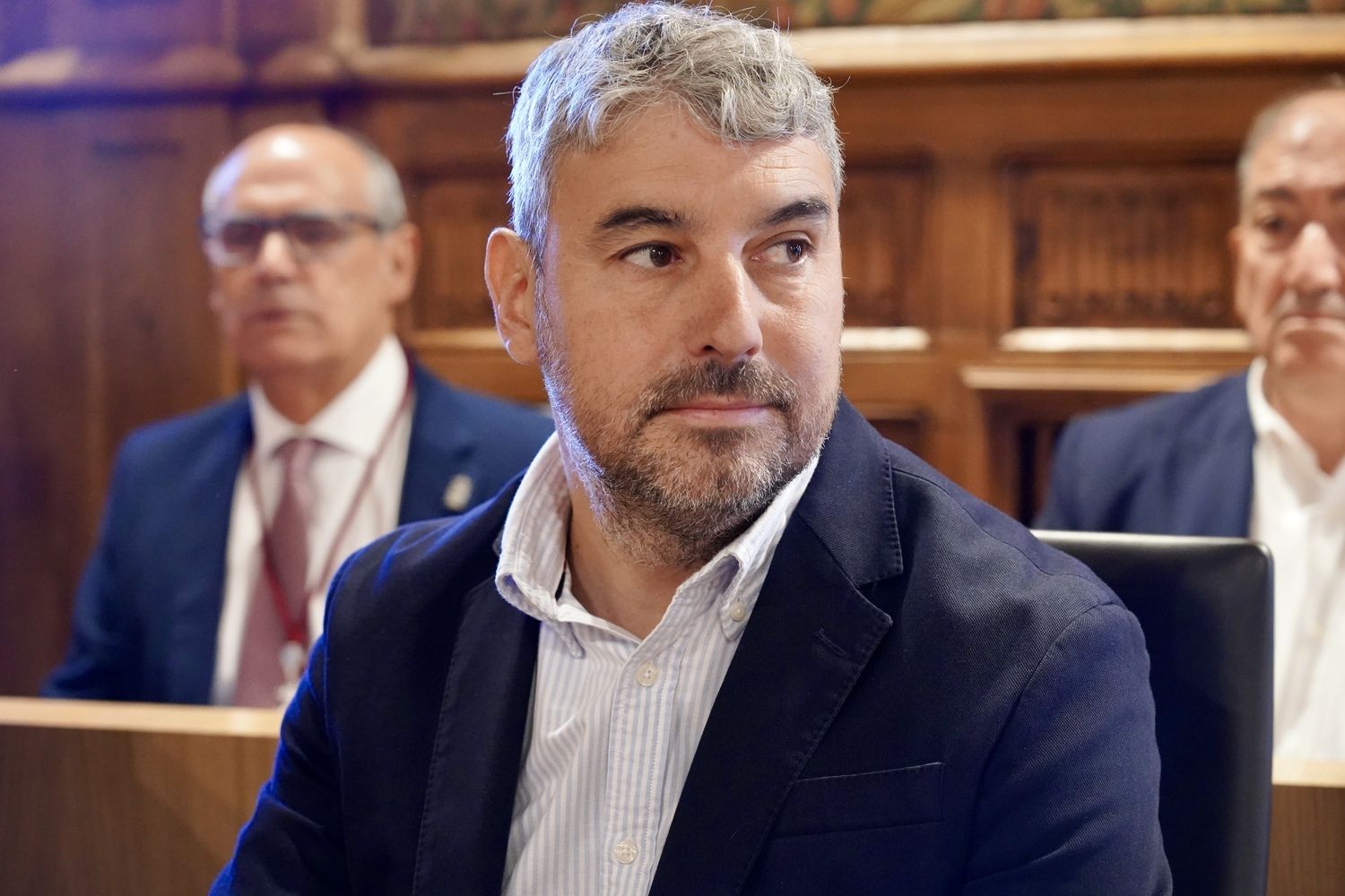 Javier Salgado González y Francisco Javier Álvarez en el pleno de la Diputación de León donde tomaron posesión como diputados | Campillo / ICAL Javier Salgado González y Francisco Javier Álvarez en el pleno de la Diputación de León donde tomaron posesión como diputados | Campillo / ICAL