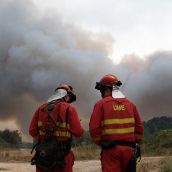 La UME durante un incendio este verano | Peio García / ICAL La UME durante un incendio este verano | Peio García / ICAL
