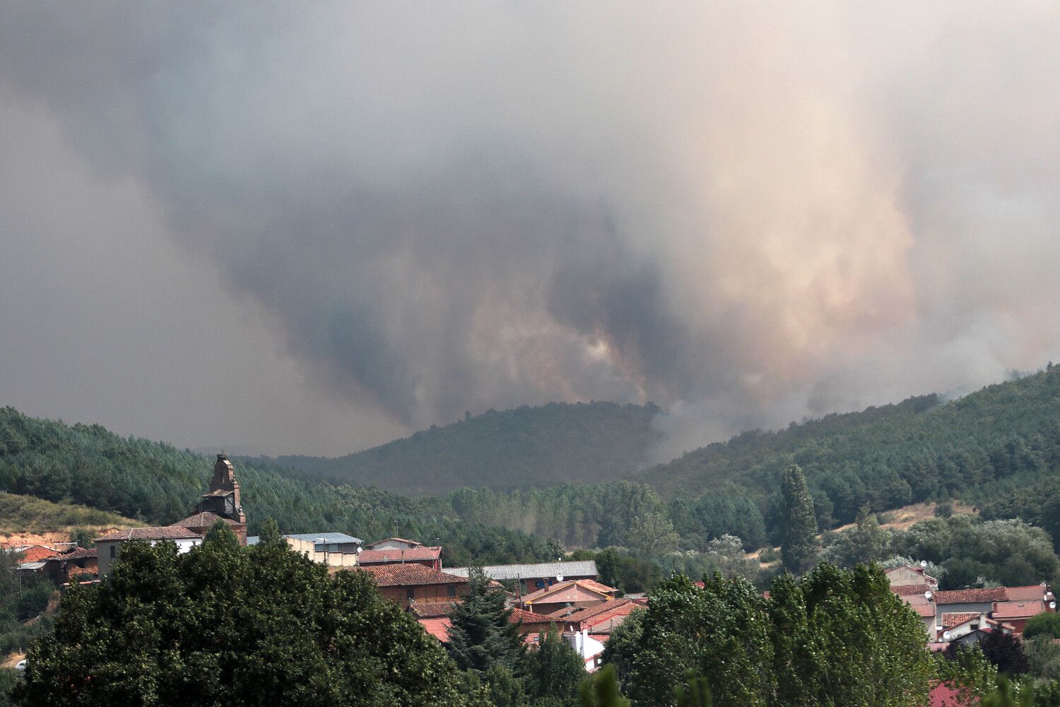 Incendio Forestal en la localidad de Canalejas, en Almanza | Peio García / ICAL 