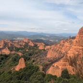 Las Médulas desde el mirador de Orellán tras el incendio de Yeres 