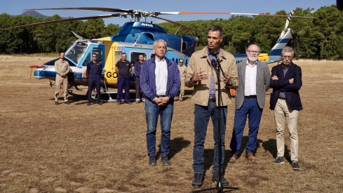 Pedro Sánchez en su última visita a la provincia de León