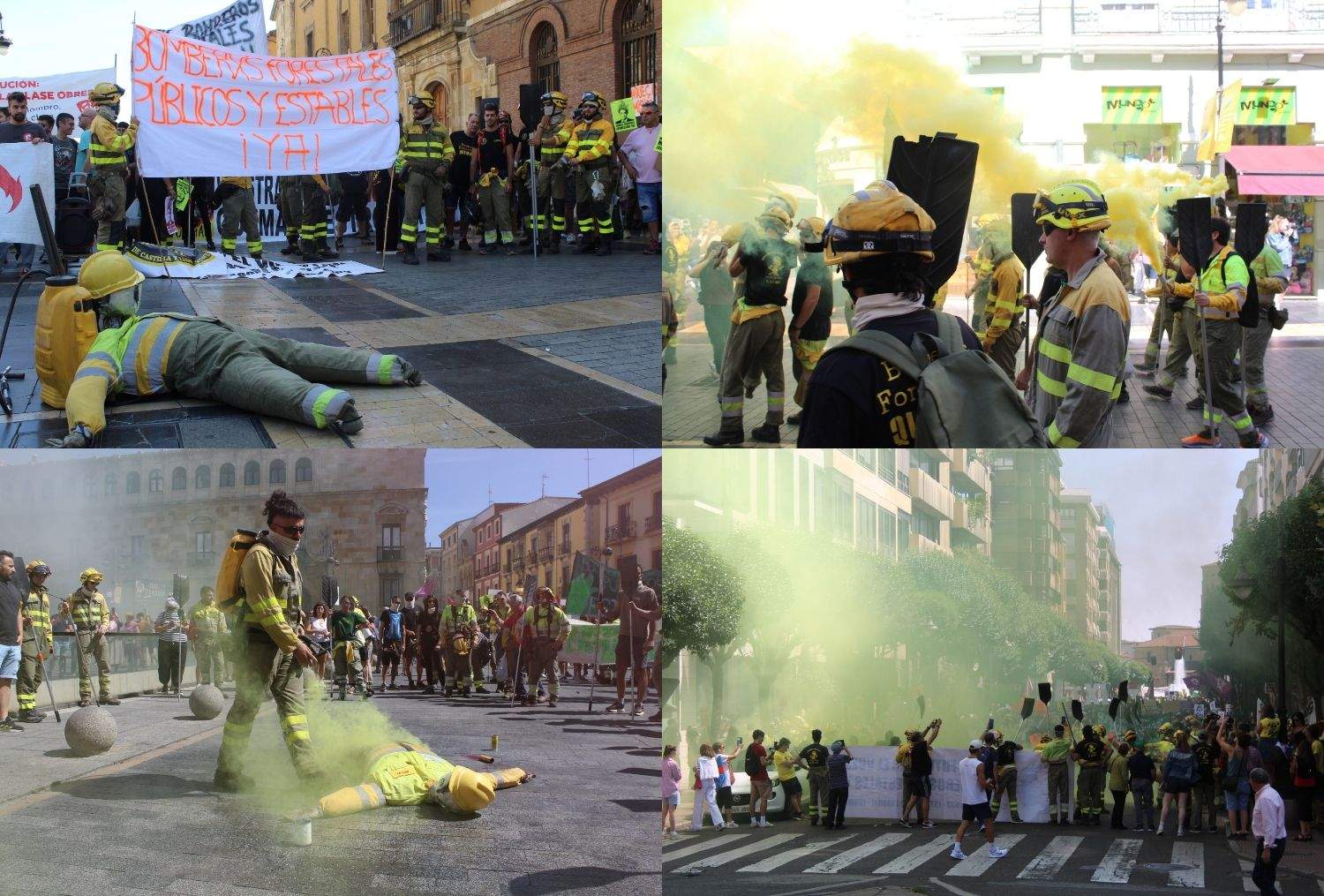 Las calles de León 'rugen' por los derechos de los bomberos forestales | José Martín