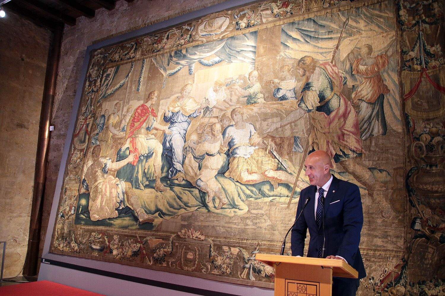 Presentación de la restauración del tapiz 'La continencia de Escipión' | Peio García / ICAL