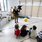 Niños en un taller sobre cetrería celebrado en Fresno de la Vega | Campillo / ICAL