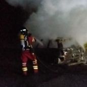 Calcinado un coche en la N-630 a la altura de Villamanín | Diputación de León