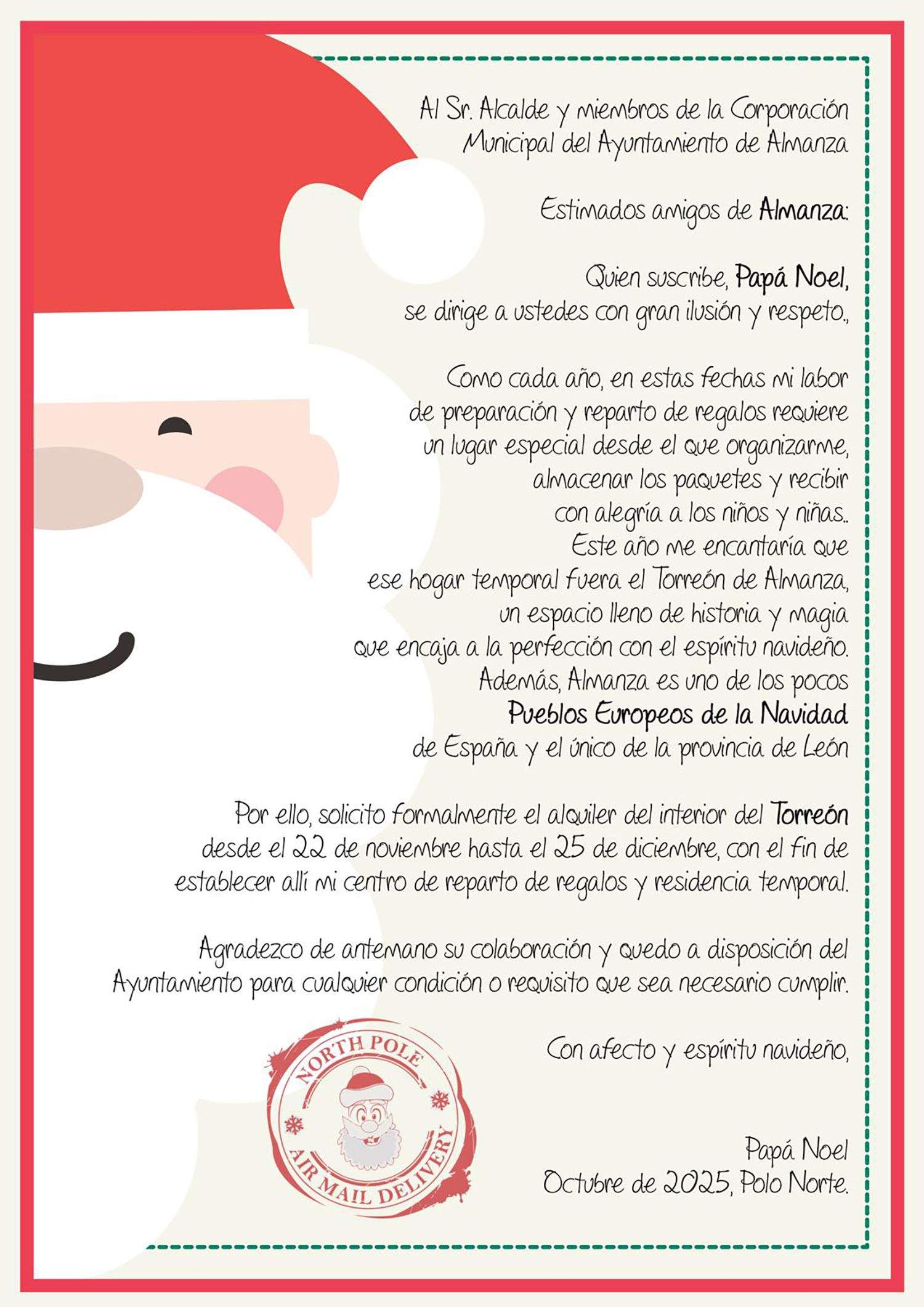 Carta de Papá Noel para Almanza