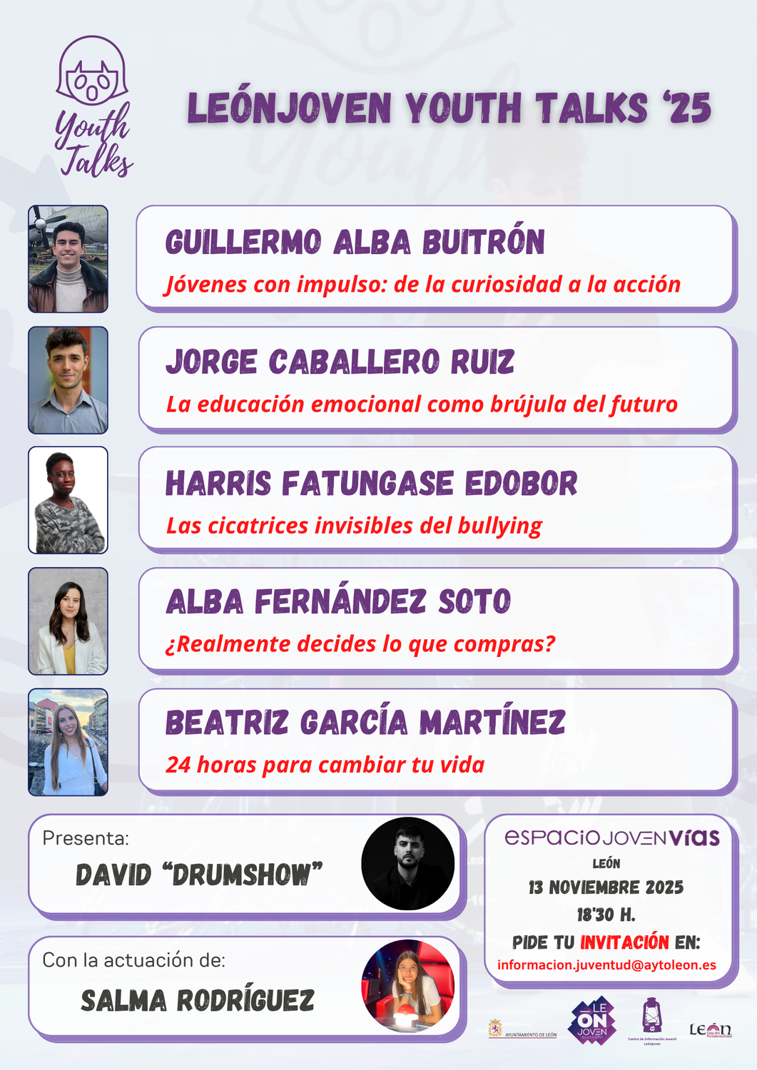 Ponentes Youth Talks 2025 Ponentes Youth Talks 2025