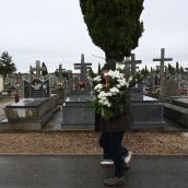 Cementerio de León durante el Día de Todos los Santos
