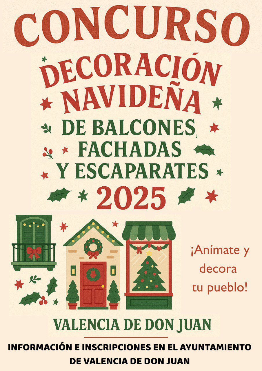 Cartel concurso decoración navideña de Valencia de Don Juan