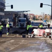 Obras de la nueva glorieta del Puente de los Leones de León | Campillo / ICAL