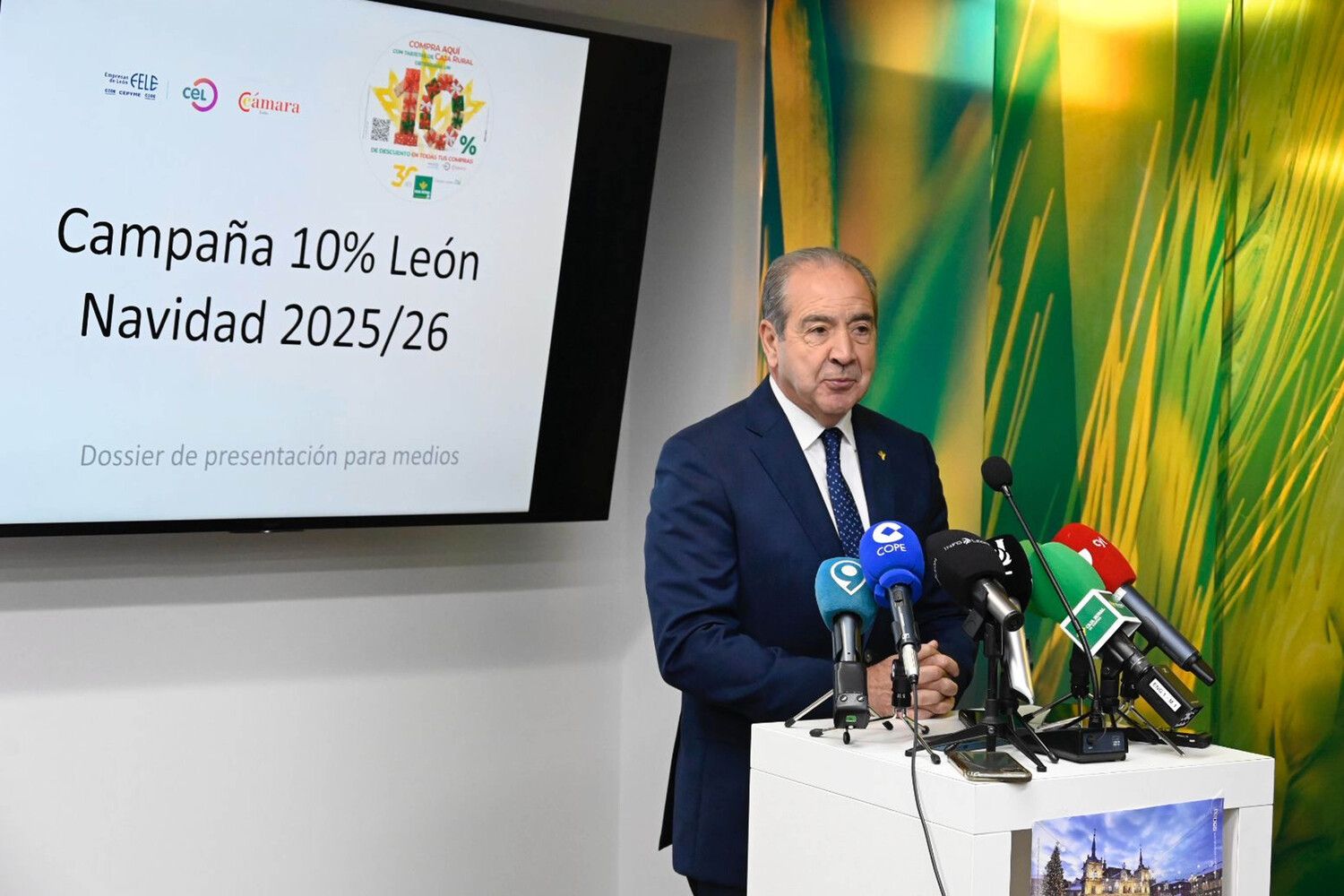 Cipriano García durante la presentación de la campaña de descuentos de Caja Rural para la Navidad | Peio García / ICAL Cipriano García durante la presentación de la campaña de descuentos de Caja Rural para la Navidad | Peio García / ICAL
