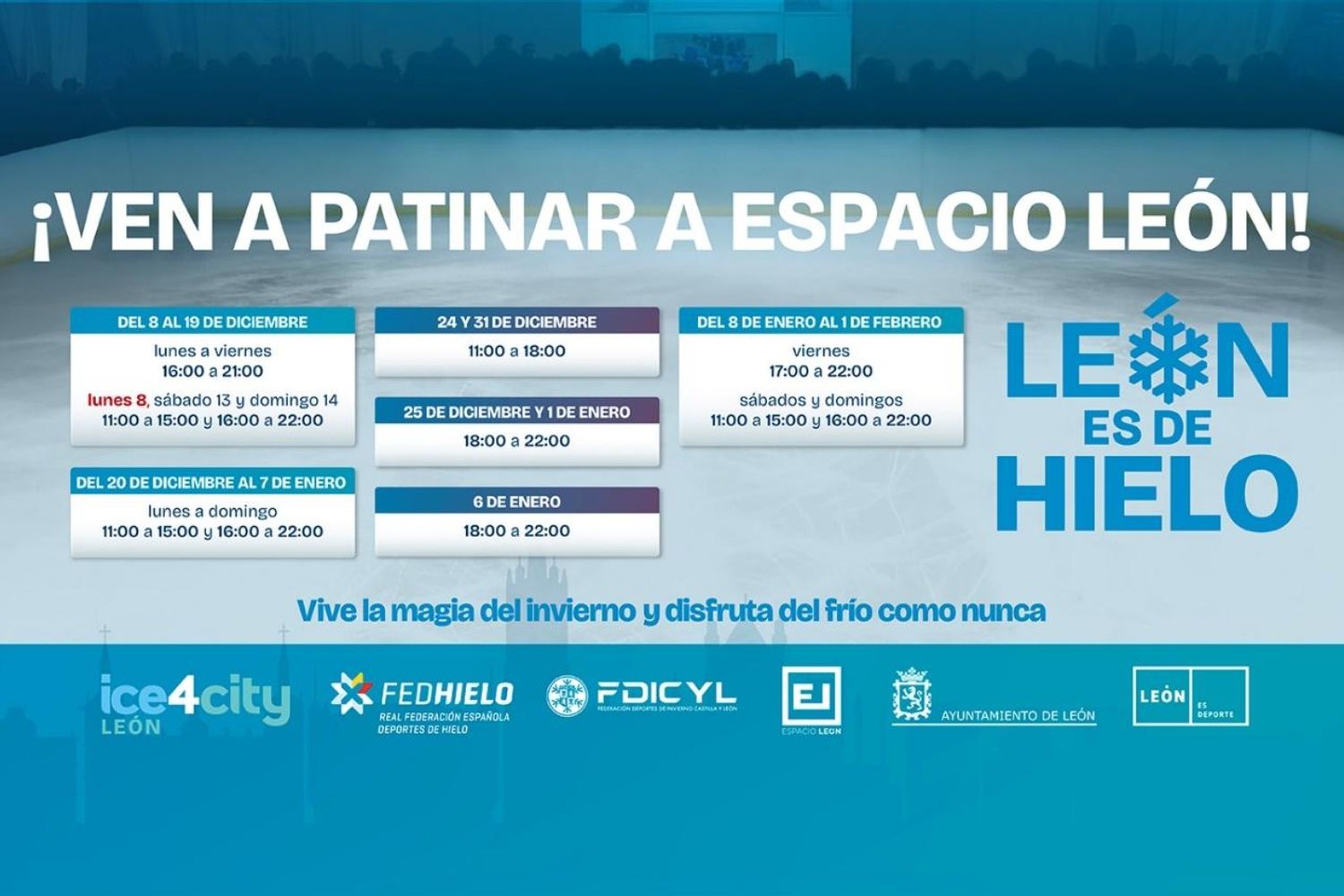 Horarios pista de hielo en el Centro Comercial Espacio León Horarios pista de hielo en el Centro Comercial Espacio León