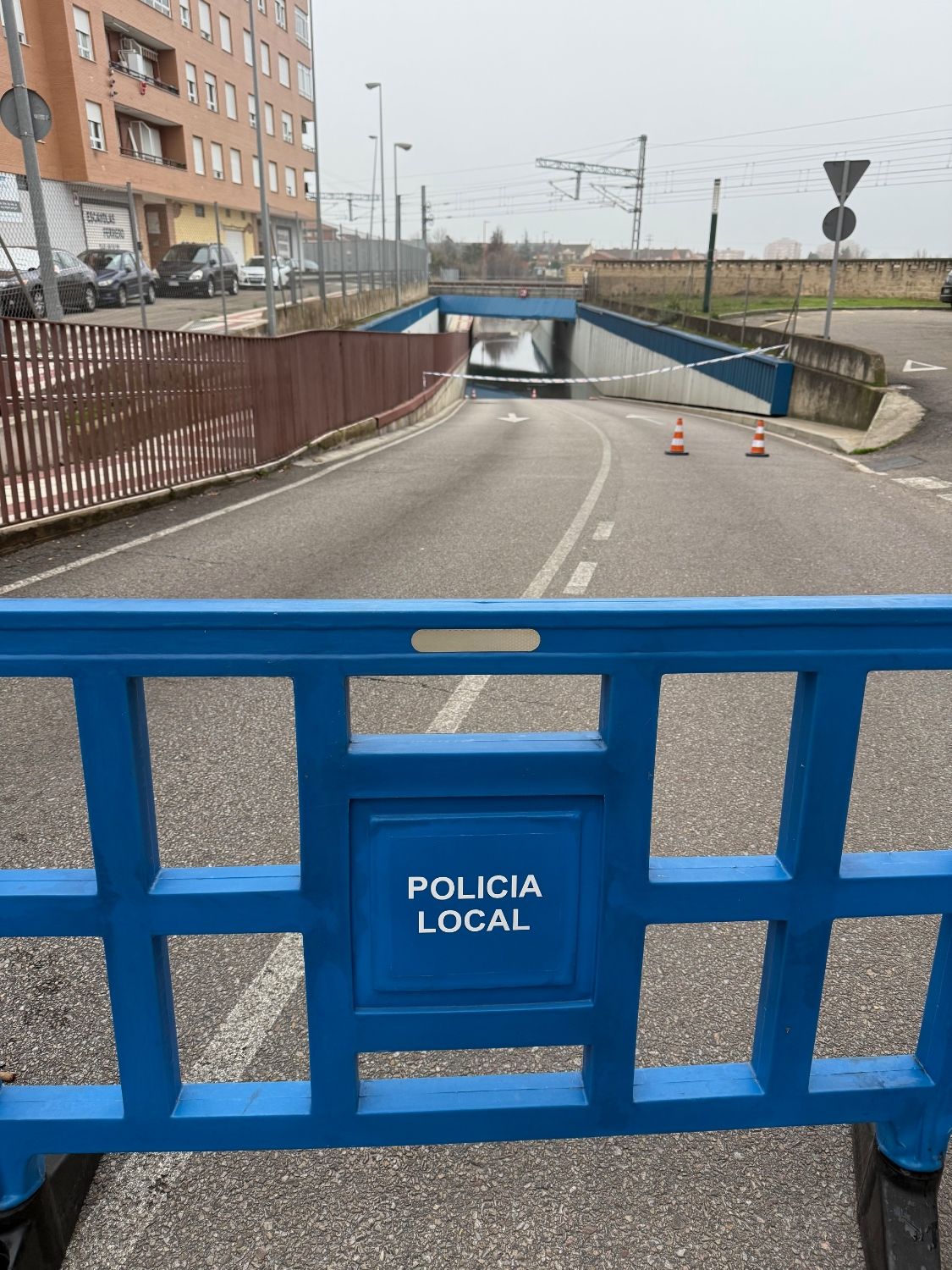 Corte en los túneles de la calle Príncipe de Trobajo del Camino
