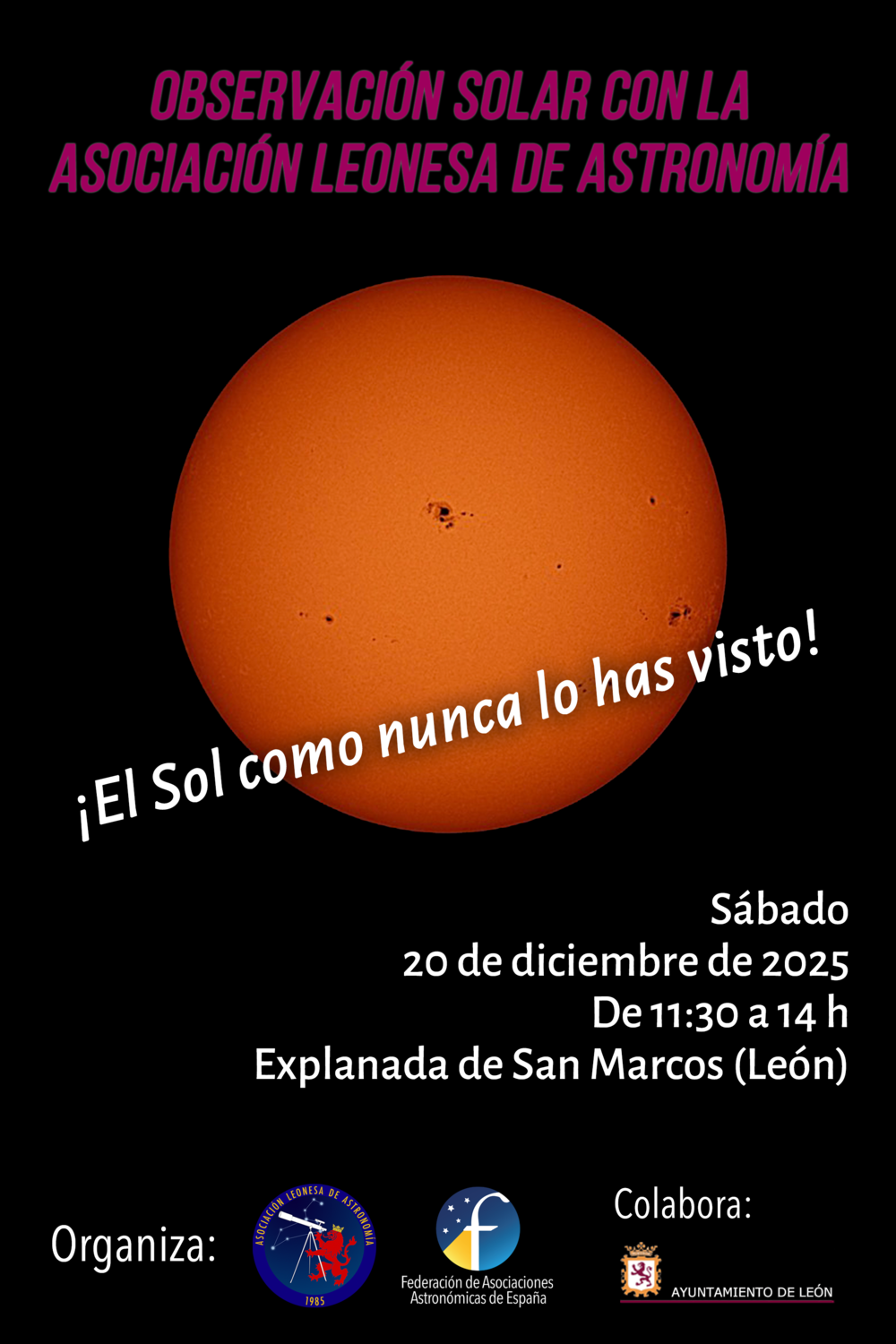 Observación del sol en León