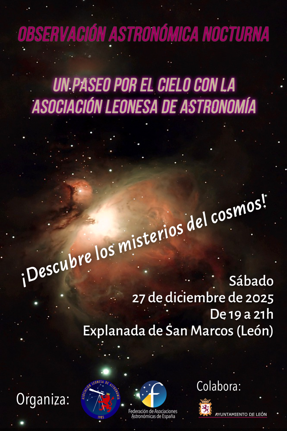 Cartel observación nocturna en León