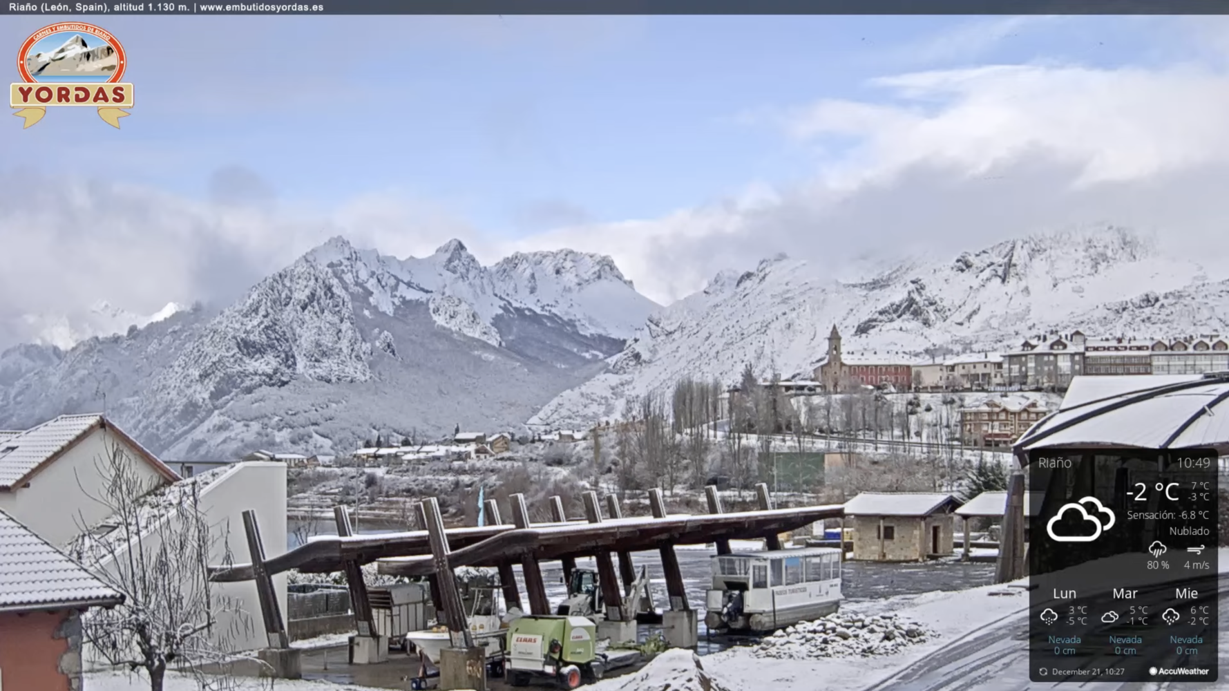 Nevada en Riaño | WebCam de Embutidos Yordas