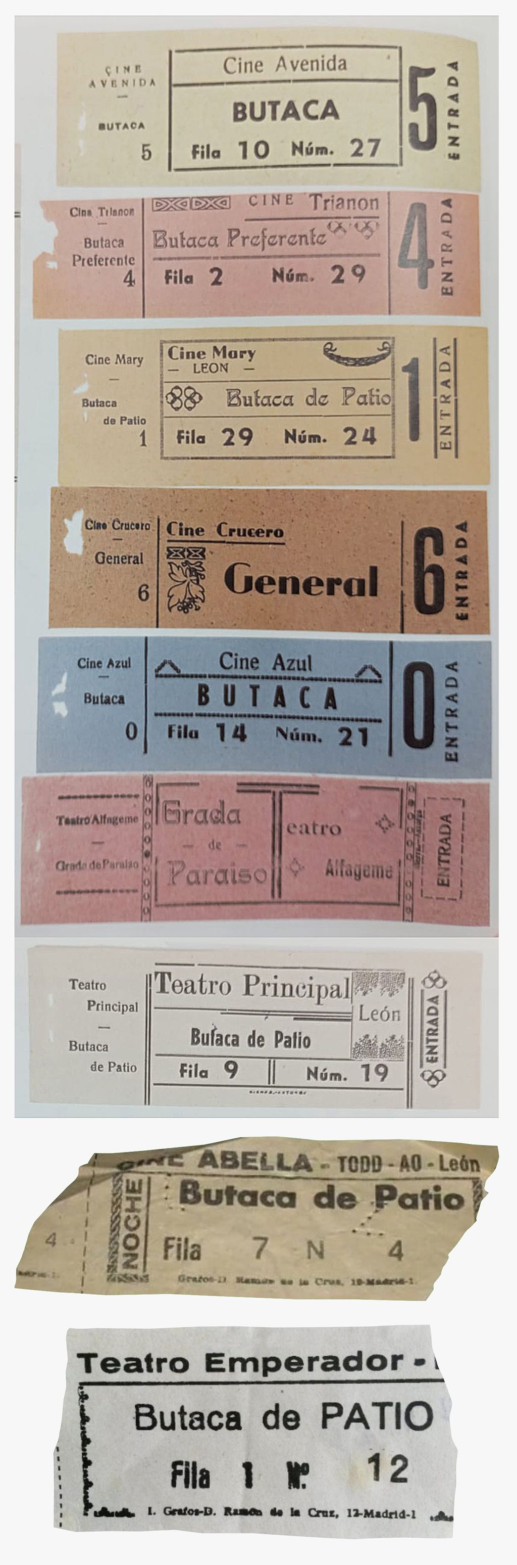 Entradas de cine antiguas | León Antiguo