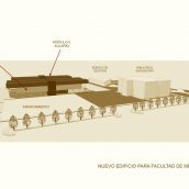 Infografía provisional de como podría lucir la futura Facultad de Medicina de la ULE
