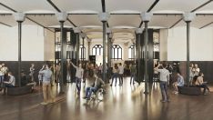 Render de la planta baja de la Casa Botines de Gaudí en León | Museo Casa Botines de Gaudí en León