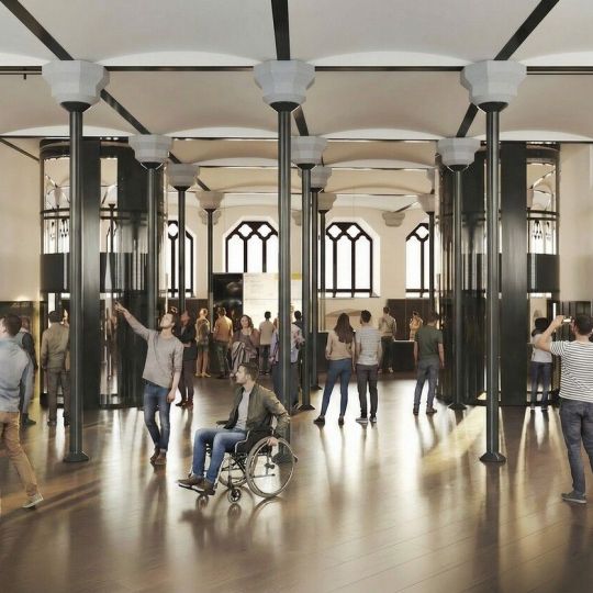 Render de la planta baja de la Casa Botines de Gaudí en León | Museo Casa Botines de Gaudí en León