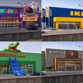 De una bolera a un museo de la cecina: Cazurreo imagina el futuro del antiguo Toys 'R' Us de León con ayuda de la IA | @cazurreo