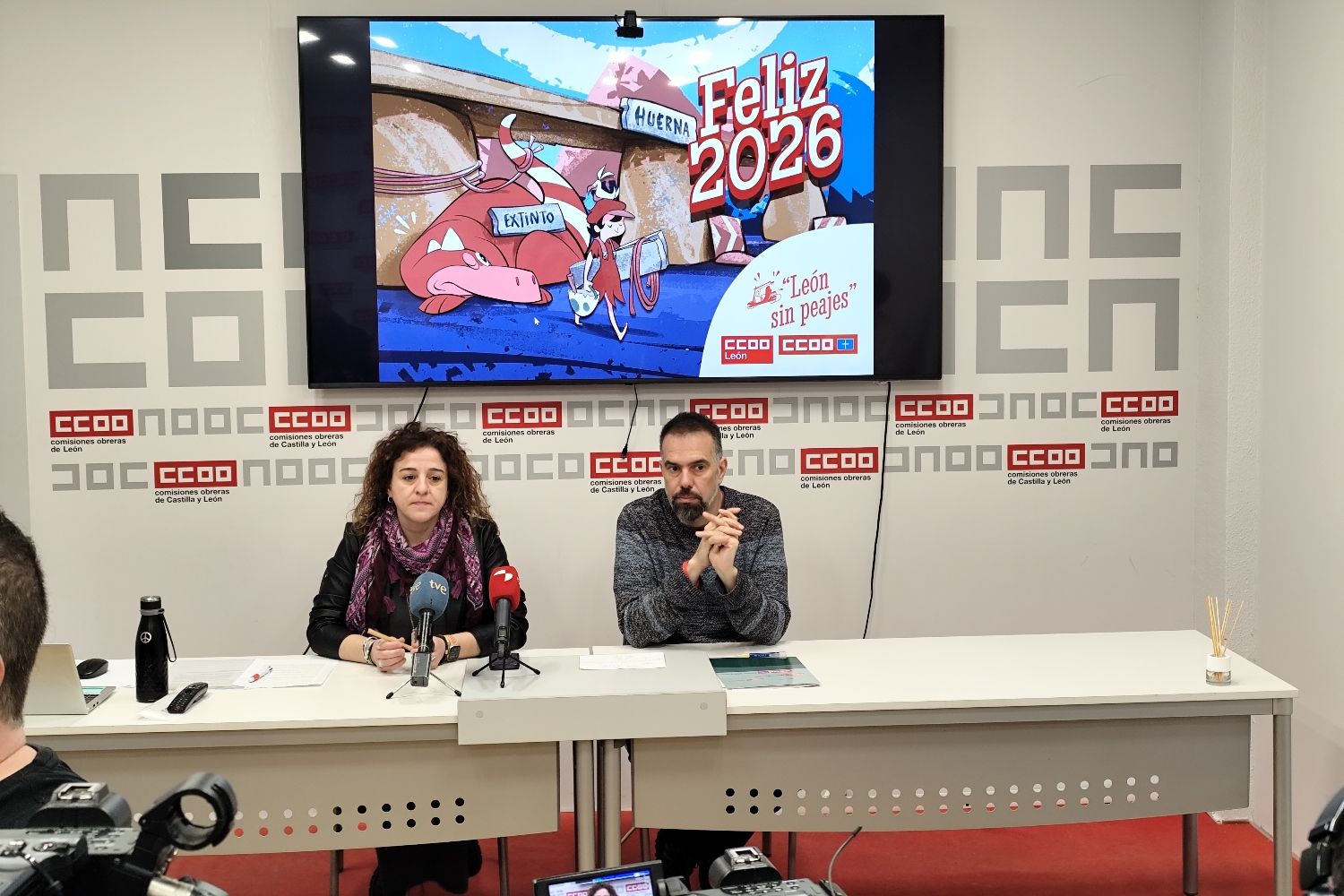 CCOO León y Asturias lanzan una campaña conjunta para exigir la eliminación del peaje del Huerna