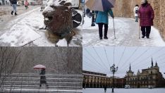 Ingrid viste de blanco a León: La nieve cubre la capital