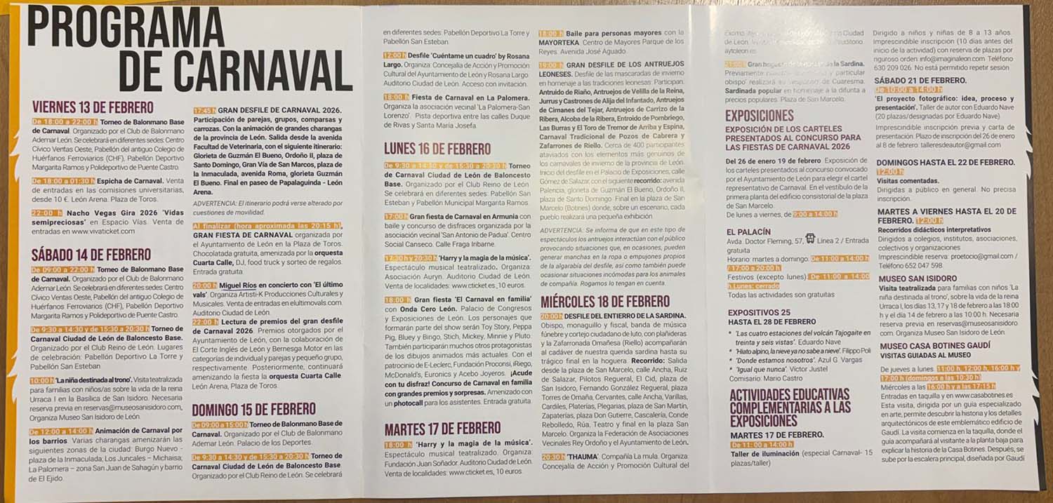 Presentación del programa de Carnaval de León de 2026 Presentación del programa de Carnaval de León de 2026