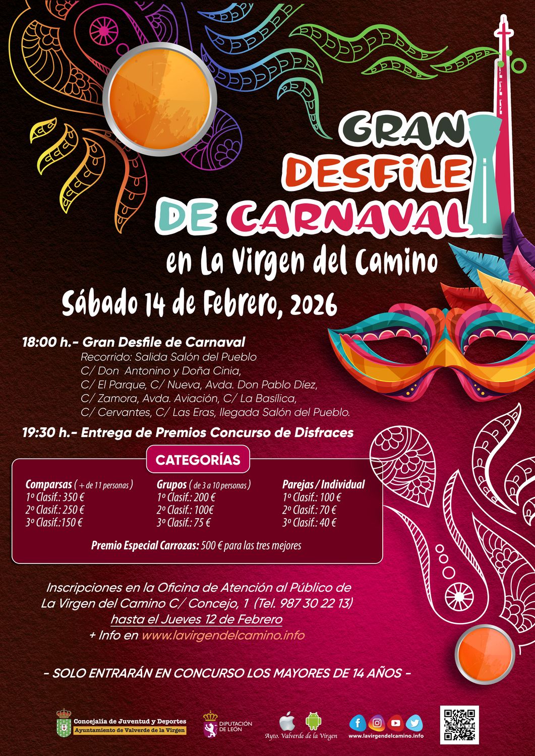 Cartel del Carnaval de Valverde de la Virgen 2026 Cartel del Carnaval de Valverde de la Virgen 2026