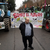 Peio García / ICAL . Salida de la columna de tractores organizada por la Unión de Campesinos de León que parten hacia Madrid para protagonizar una protesta el 11 de febrero
