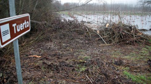 La crecida del río Tuerto inunda carreteras y cultivos en la comarca de la Cepeda (León) | Peio García / ICAL