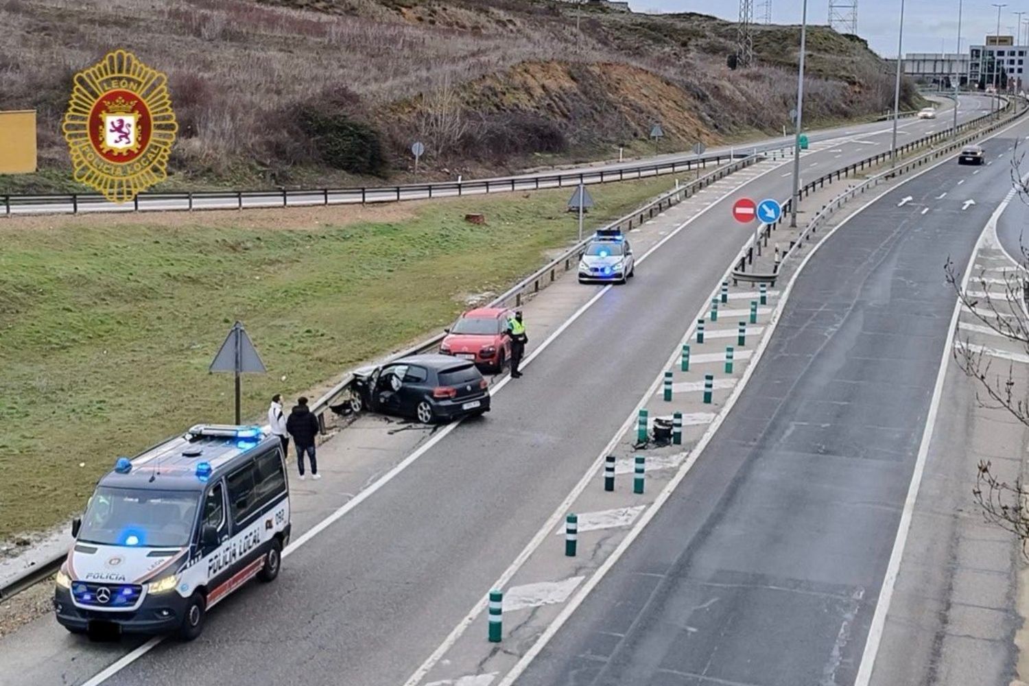 Detenido tras estrellarse a gran velocidad en León y dar positivo por alcochol 