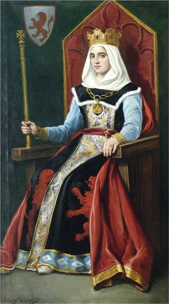 Retrato de la reina Urraca I de León por el pintor José María Rodríguez de Losada