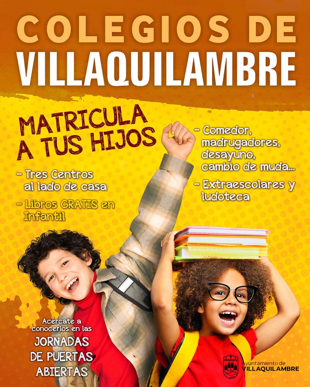 Cartel de las jornadas de puertas abiertas en los colegios de Villaquilambre Cartel de las jornadas de puertas abiertas en los colegios de Villaquilambre
