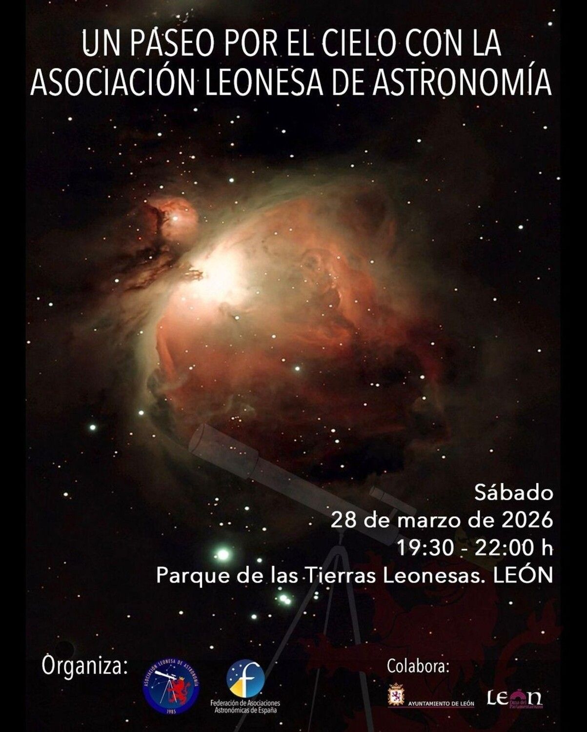 Cartel de la Observación nocturna del 28 marzo