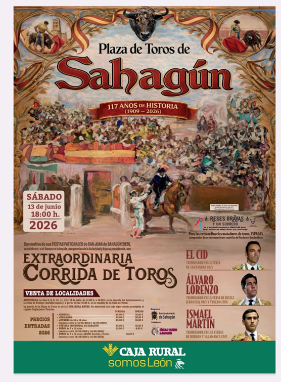 Cartel de la corrida de toros de Sahagún