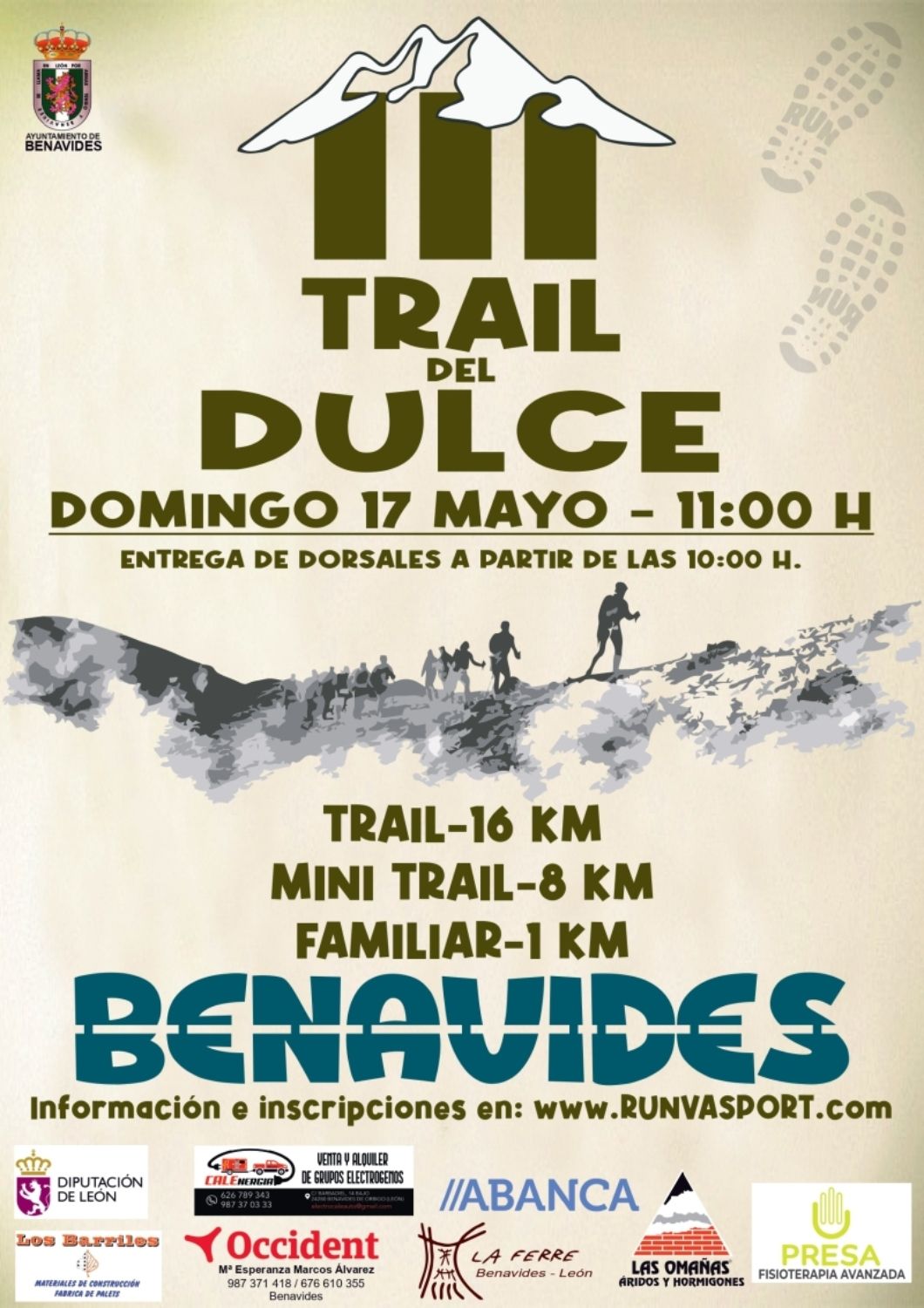 Cartel del III Trail del Dulce de Benavides del Órbigo